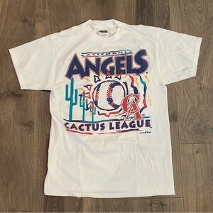 Vintage 1996 Los Angeles Angels Baseball Cactus Spring Training Graphic Shirt M